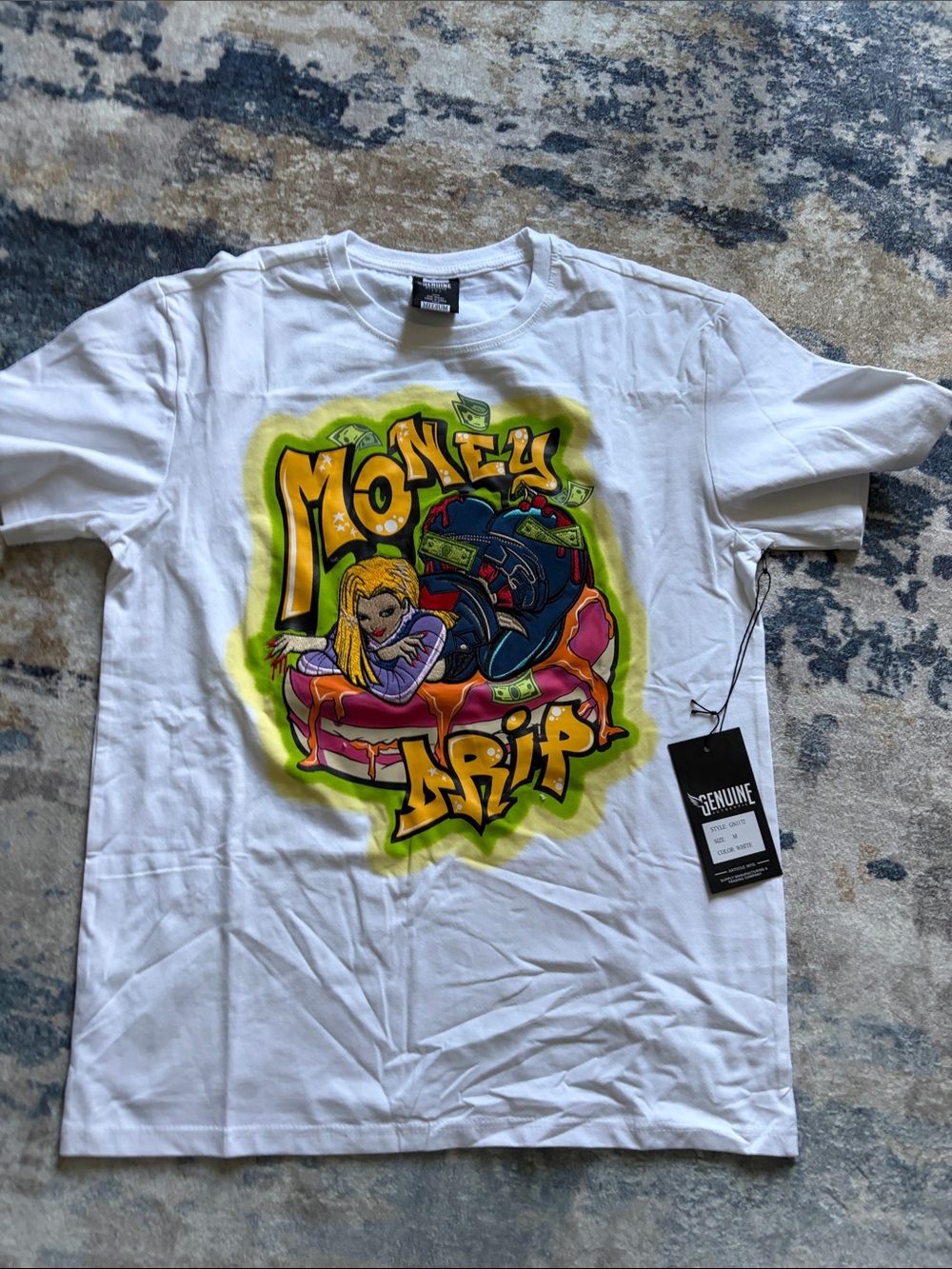 White Graphic 'Money Trip' T-Shirt